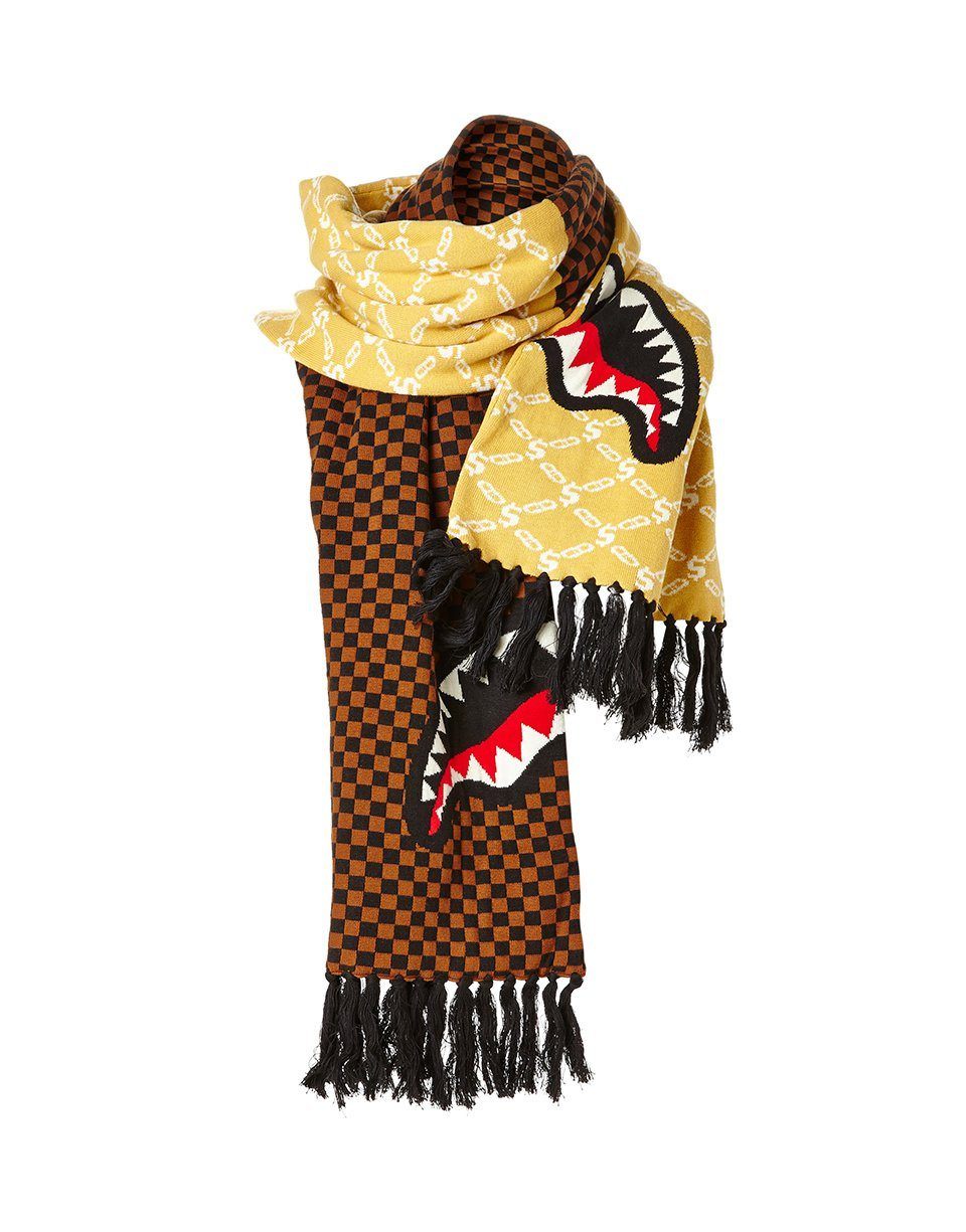 SPLIT CHECKERED SHARK SCARF