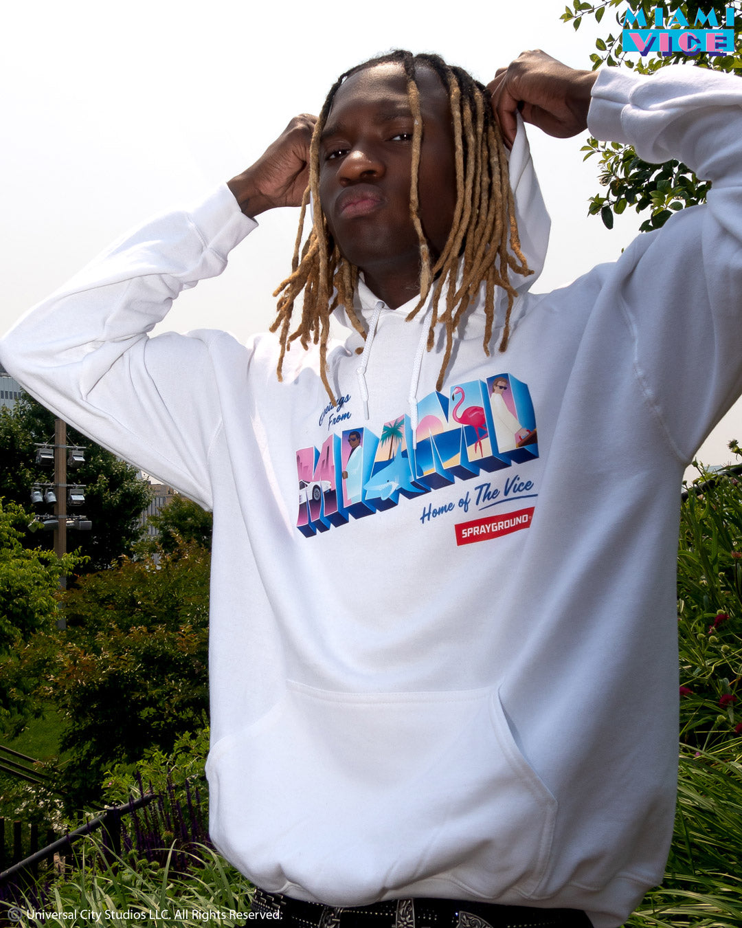 MIAMI VICE HOODY (WHITE)