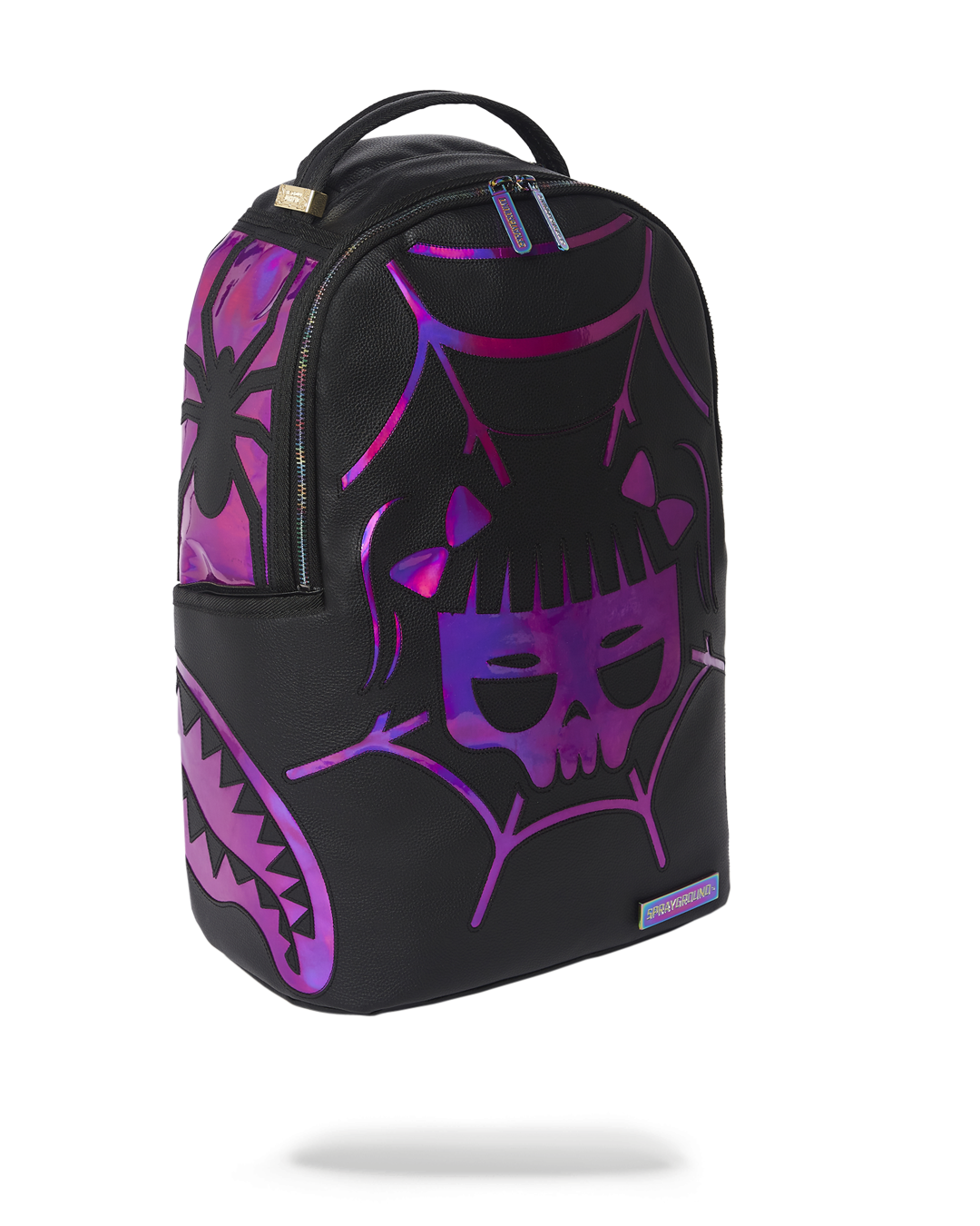 CAZZU IRIDESCENT CUT & SEW SPIDER SKULL SHARK BACKPACK (DLXV)