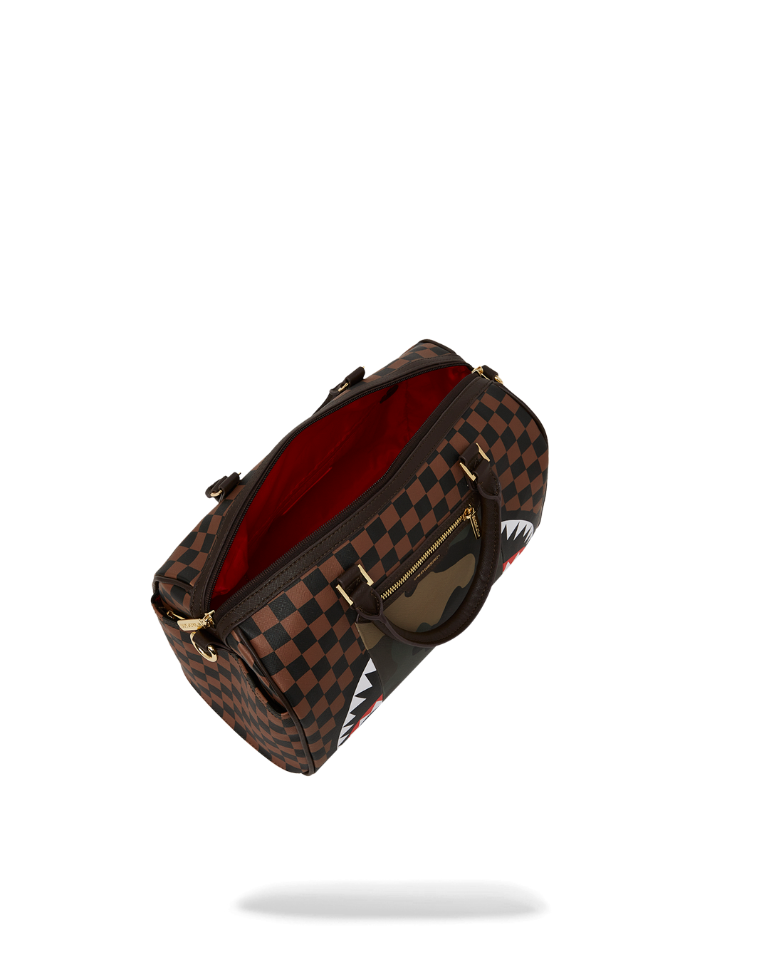 EXTERIOR GOLD ZIP POCKET SHARKS IN PARIS MINI DUFFLE