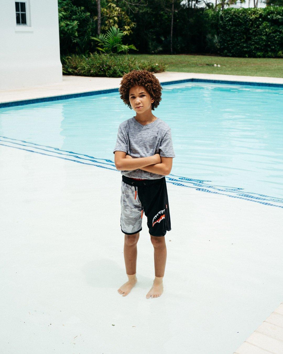 KIDS DAMAGE CONTROL SWIM TRUNKS
