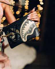 A.I. AFRICAN INTELLIGENCE SHARKS OF THE GOLD OCEAN CROSSOVER CLUTCH - SANDFLOWER COLLAB